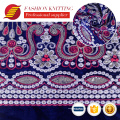 Textiles de estilo étnico clásico bordado de terciopelo tela de lentejuelas azul 2019